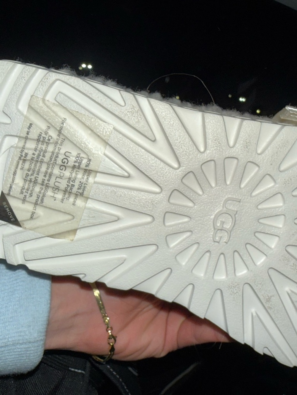 UGG White Fluff Slide Shearling Slippers - Size 10 - Picture 3 of 4